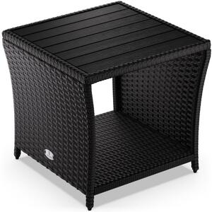 Crni poliratanski pomoćni stolić CASARIA® 45 × 45 × 40 cm