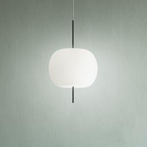 Kdln viseća lampa Kushi, crno/bijela, Ø 16 cm, staklo, prigušiva, Bijela, Dnevni boravak/blagovaonica, Staklo, Metak