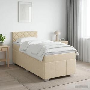 Boxspring krevet s madracem Krem 90 x 200 cm Tkanina - Krem 90 x 200 cm Dizajn s rombovima