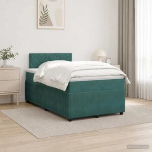Boxspring krevet s madracem Tamnozelena 120 x 200 cm Baršun - Tamnozelena 120 x 200 cm Dizajn s rombovima