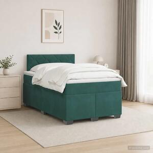 Boxspring krevet s madracem Tamnozelena 120 x 190 cm Baršun - Tamnozelena 120 x 190 cm Dizajn s rombovima