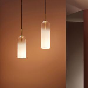 LEDS-C4 Glam viseća lampa, bijelo staklo, visina 31 cm, prigušiva, Bijela, Dnevni boravak/blagovaonica, Staklo