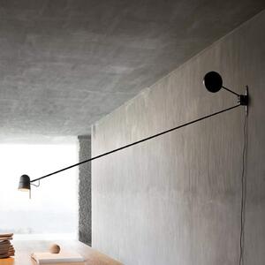 Luceplan LED zidna svjetiljka Counterbalance crna, Crno, Dnevni boravak/blagovaonica, Metal