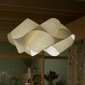 LZF LAMPS vrtložno njihalo, sajla crna Ø 54 cm boja slonovače, prigušiva, Drvo, Dnevni boravak/blagovaonica, Drvo