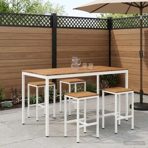 Stol za bar u vrtu Prirodna i bijela 196 x 100 5 x 105 cm - Prirodna i bijela 196 x 100 5 x 105 cm