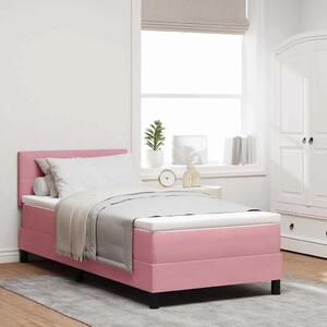 Box spring krevet Ružičasta 90 x 200 cm Baršun - Ružičasta 90 x 200 cm Prošiveno gumbima
