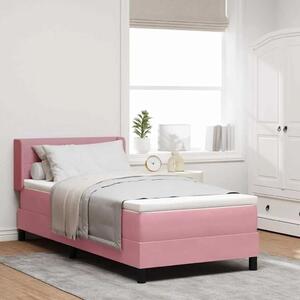 Box spring krevet Ružičasta 200 x 90 cm Baršun - Ružičasta 90 x 200 cm Prošiveno gumbima