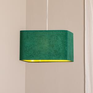 Maco Design Kwadro viseća svjetiljka, zelena, 40 x cm, velur tkanina, prigušiva, Zelena, Dnevni boravak/blagovaonica, Tkanina / tekstil