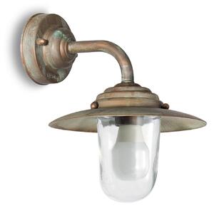 Moretti Luce Vanjska zidna lampa Chalet visina 26 cm starinski mesing/prozirno, prigušiva, Bronca / stari mesing, Metal
