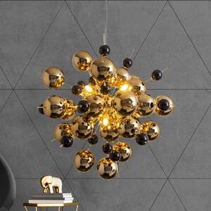 Näve Eksplozija viseće lampe sa zlatnim kuglicama, prigušiva, Zlato / mjed, Dnevni boravak/blagovaonica, Staklo