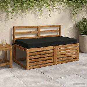 Jastuk za sjedalo SOEST 100% poliester Crna 120 x 60 x 10 cm - Crna 120 x 60 x 10 cm Melange