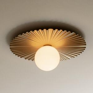 Nuura Aps zidna svjetiljka Liila Muuse, Ø 42 cm, IP44, zlato/opal, prigušiva, Zlato / mjed, kupaonica, Metal