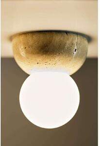 Globen Lighting zidna svjetiljka Torrano, bež, Ø 13 cm, IP44, prigušiva, Bež, Dnevni boravak/blagovaonica, Kamen, Metak