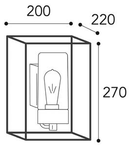 Vanjska zidna svjetiljka Cubic³ 3363 starinski mesing/prozirno