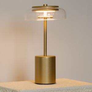 Nuura Aps LED stolna lampa na baterije Blossi, visina 26 cm, zlatna/prozirna, prigušiva, Zlato / mjed, Metal