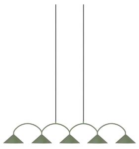 Globen Lighting viseća lampa CURVE 5, zelena, 5 žarulja, 165 cm, prigušiva, Zelena, Dnevni boravak/blagovaonica, Metal