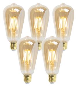 Set od 5 E27 prigušivih LED žarulja ST64 Goldline 5W 380lm 2200K