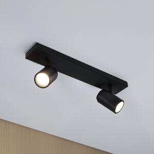 Paulmann Zyli stropni reflektor, crni, duljine 40 cm, 2 žarulje, IP44, prigušiva, Crno, kupaonica, Metal, Strop s više plamena