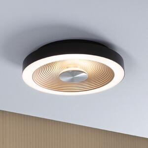Paulmann LED stropna svjetiljka Volea crno/zlatna Ø 32 cm IP44 dim, prigušiva, Crno, kupaonica, Plastika