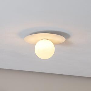 TK Lighting Stropna svjetiljka Pixie, bijela, staklo, Ø 25 cm, kugla, G9, prigušiva, Bijela, Dnevni boravak/blagovaonica, Metal