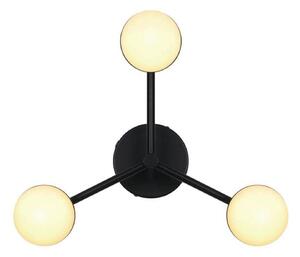 Nordlux Stropna svjetiljka Contina, crna, Ø 48 cm, metal/plin, prigušiva, Crno, Dnevni boravak/blagovaonica, Metal
