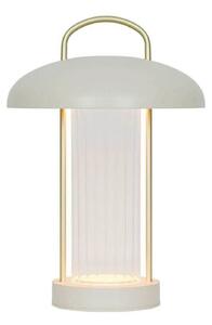 Nordlux Mirano LED stolna lampa na baterije, bež, visina 29 cm, metalna, prigušiva, Bež, Dnevni boravak/blagovaonica, Metal, fenjer