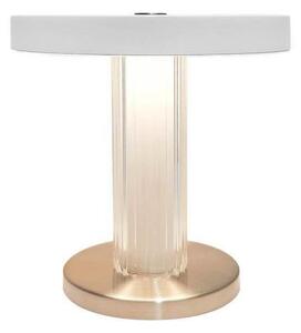 DFTP by Nordlux LED stolna lampa na baterije Trezzi, bijela, visina 22 cm, metal/staklo, prigušiva, Bijela, Dnevni boravak/blagovaonica, Metal