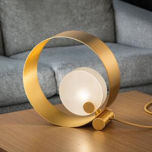 Stolna lampa Sound TL1, okrugla, zlatni okvir, G9