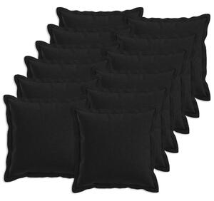Presvlaka za jastuk 12 pcs HOUTEN Crna 45 x 45 cm Umjetni lan - Crna 45 x 45 cm 12
