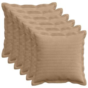 Presvlaka za jastuk 6 kom. HOUTEN Smeđa 35 x 35 cm Kord - Smeđa 35 x 35 cm 6