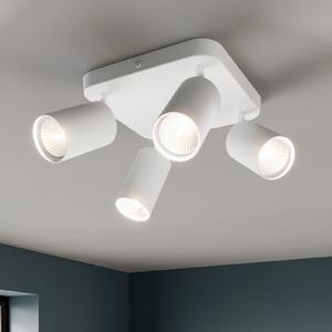 Nowodvorski Lighting Stropna svjetiljka Eye Spot s četiri žarulje, kvadratna, bijela, prigušiva, Bijela, Dnevni boravak/blagovaonica, Metal