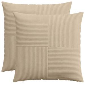 Presvlaka za jastuk 2 pcs ALMELO Sivosmeđa 80 x 80 cm Kord - Sivosmeđa 80 x 80 cm 2