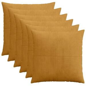 Presvlaka za jastuk 6 pcs ALMELO Žuta 55 x 55 cm Kord - Žuta 55 x 55 cm 6