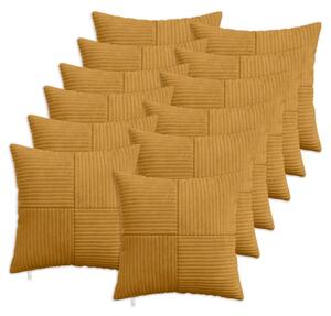 Presvlaka za jastuk 12 pcs ALMELO Žuta 40 x 40 cm Kord - Žuta 40 x 40 cm 12