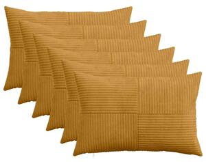 Presvlaka za jastuk 6 pcs ALMELO Žuta 30 x 50 cm Kord - Žuta 30 x 50 cm 6