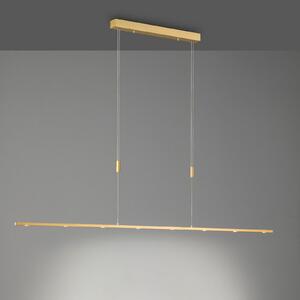 Quitani LED viseća svjetiljka Tolu, duljina 179 cm, mesing, prigušiva, Zlato / mjed, Dnevni boravak/blagovaonica, Metal