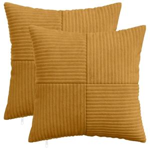 Presvlaka za jastuk 2 pcs ALMELO Žuta 35 x 35 cm Kord - Žuta 35 x 35 cm 2