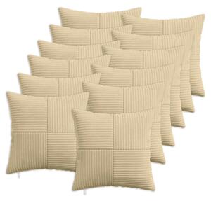 Presvlaka za jastuk 12 pcs ALMELO Siva zelena 40 x 40 cm Kord - Svijetlo zelena siva 40 x 40 cm 12