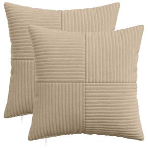 Presvlaka za jastuk 2 pcs ALMELO Sivosmeđa 50 x 50 cm Kord - Sivosmeđa 50 x 50 cm 2