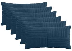 Presvlaka za jastuk 6 pcs ALMELO Mornarsko plava 40 x 80 cm - Modra 40 x 80 cm 6
