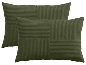 Presvlaka za jastuk 2 pcs ALMELO Zelena 40 x 60 cm Kord - Zelena 40 x 60 cm 2