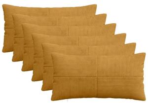 Presvlaka za jastuk 6 pcs ALMELO Žuta 40 x 70 cm Kord - Žuta 40 x 70 cm 6