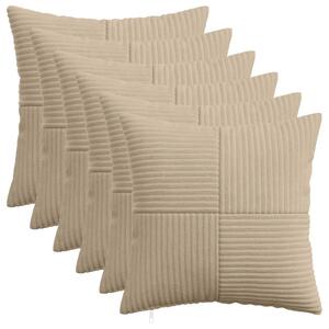 Presvlaka za jastuk 6 pcs ALMELO Sivosmeđa 35 x 35 cm Kord - Sivosmeđa 35 x 35 cm 6