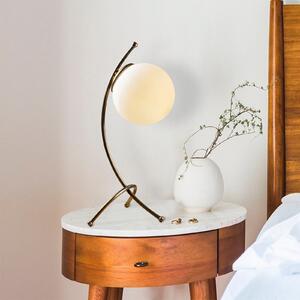 Stolna lampa Yay 5012, smeđa, opalno staklo, visina 43 cm