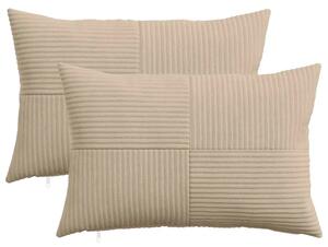 Presvlaka za jastuk 2 pcs ALMELO Sivosmeđa 30 x 50 cm Kord - Sivosmeđa 30 x 50 cm 2