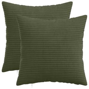 Presvlaka za jastuk 2 pcs HEERLEN Zelena 35 x 35 cm Kord - Zelena 35 x 35 cm 2