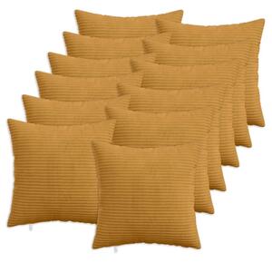 Presvlaka za jastuk 12 pcs HEERLEN Žuta 45 x 45 cm Kord - Žuta 45 x 45 cm 12