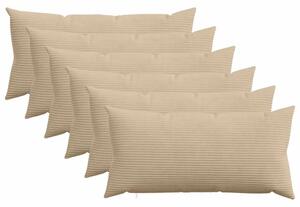 Presvlaka za jastuk 6 pcs HEERLEN Sivosmeđa 40 x 80 cm Kord - Sivosmeđa 40 x 80 cm 6