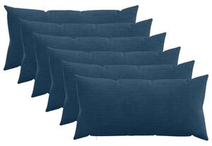 Presvlaka za jastuk 6 pcs HEERLEN Mornarsko plava 40 x 80 cm - Modra 40 x 80 cm 6