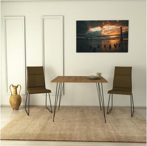 Blagovaonski stol SANDALF 75x90 cm smeđa/crna
